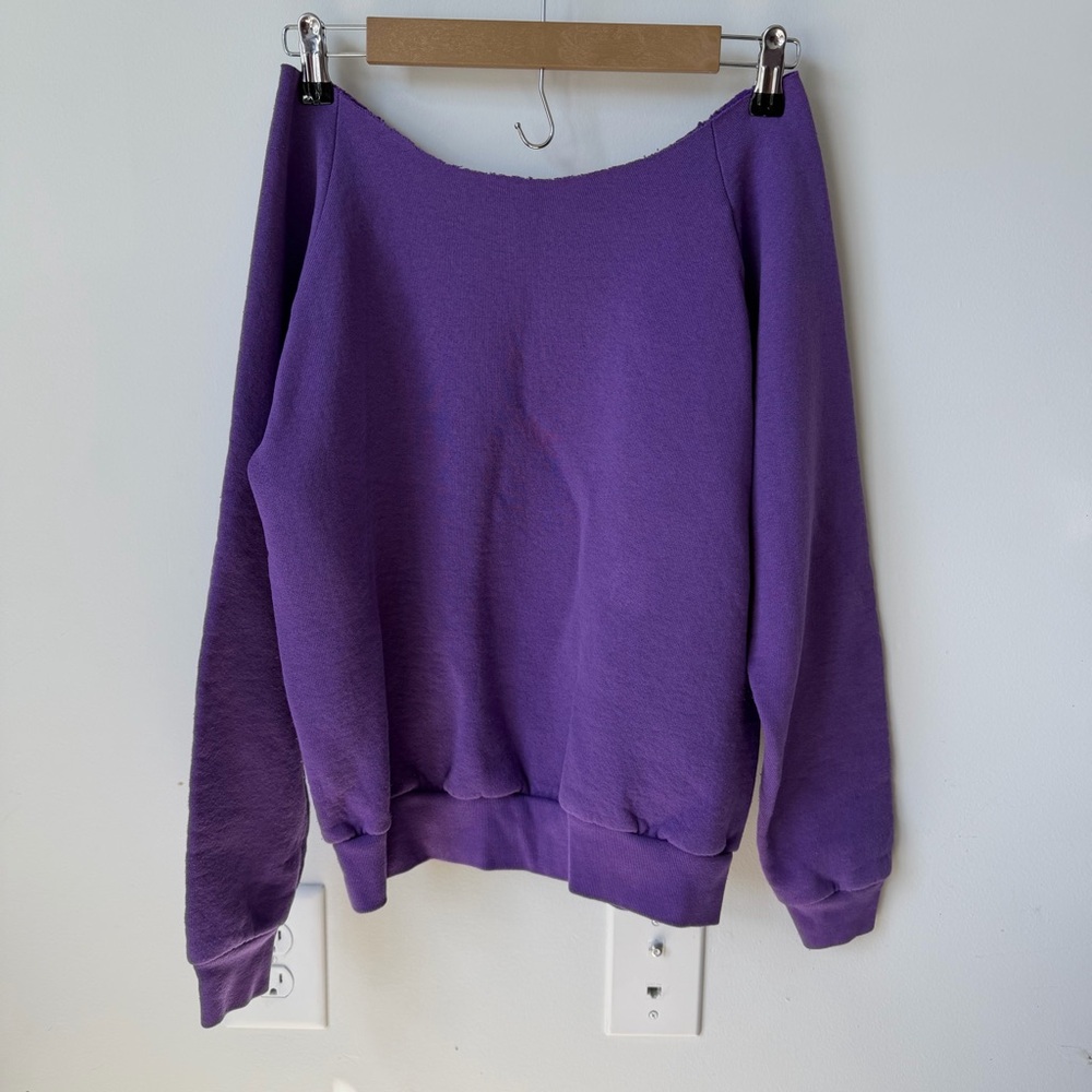 Vintage purple off the shoulder sweatshirt